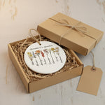 Birth Flower Ceramic Ornament for Grandma – Personalized Grandkids Name Garden Keepsake