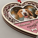 Memorial Heart Paw Ornament for Pet Lovers – Custom Photo Wooden Keepsake