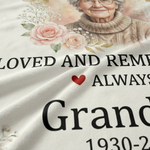 Custom Photo Grandma Memorial Blanket | Sympathy Gift