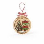 Personalized Family Christmas Signpost 3-Layer Double-Sided Wooden Ornament