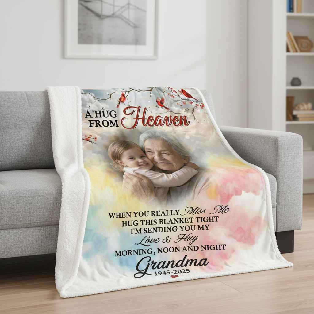Grandma Memorial Photo Blanket | Custom Sympathy Gift