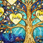 Personalized Family Tree Stained Glass Suncatcher