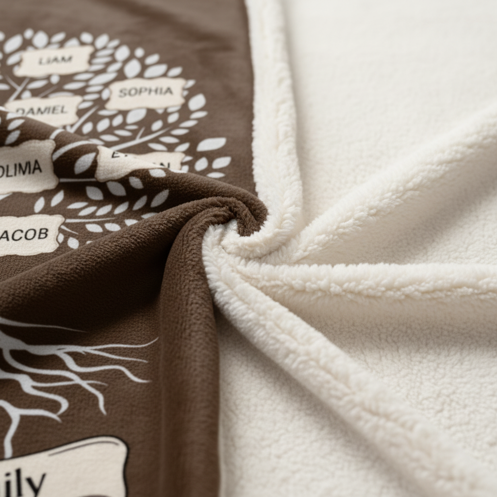 Personalized "Our Family Tree" Multigenerational Family Blanket