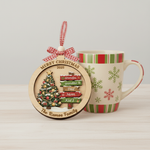 Personalized Family Christmas Signpost 3-Layer Double-Sided Wooden Ornament