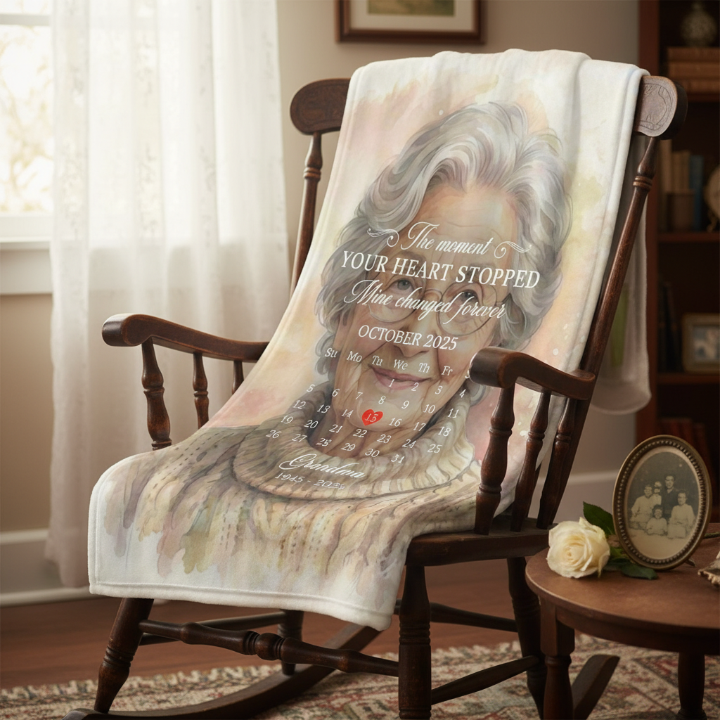 In Loving Memory Custom Photo Blanket | Grandma Memorial Gift