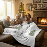Personalized Family Tree Multigeneration Family Blanket