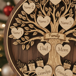 Personalized 3-Layer Double-Sided Wooden Ornament Family Christmas Tree
