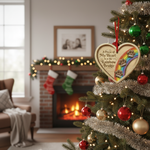 Memorial Rainbow Bridge Heart Ornament for Pet Lovers – Custom Name Wooden Keepsake