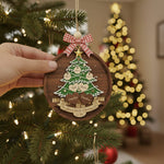 Custom Family Christmas Tree 3-Layer Double-Sided Wooden Ornament