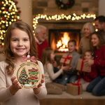 Personalized Family Christmas Signpost 3-Layer Double-Sided Wooden Ornament