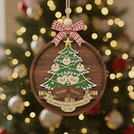 Custom Family Christmas Tree 3-Layer Double-Sided Wooden Ornament