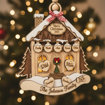 Personalized Family House Christmas 3 Layered Wooden Ornament