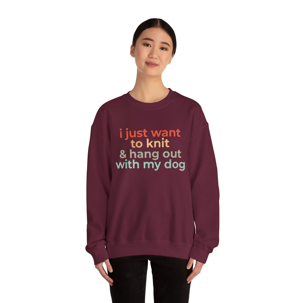 Knit & Dog Lover Sweatshirt – Cozy Gift for Knitters