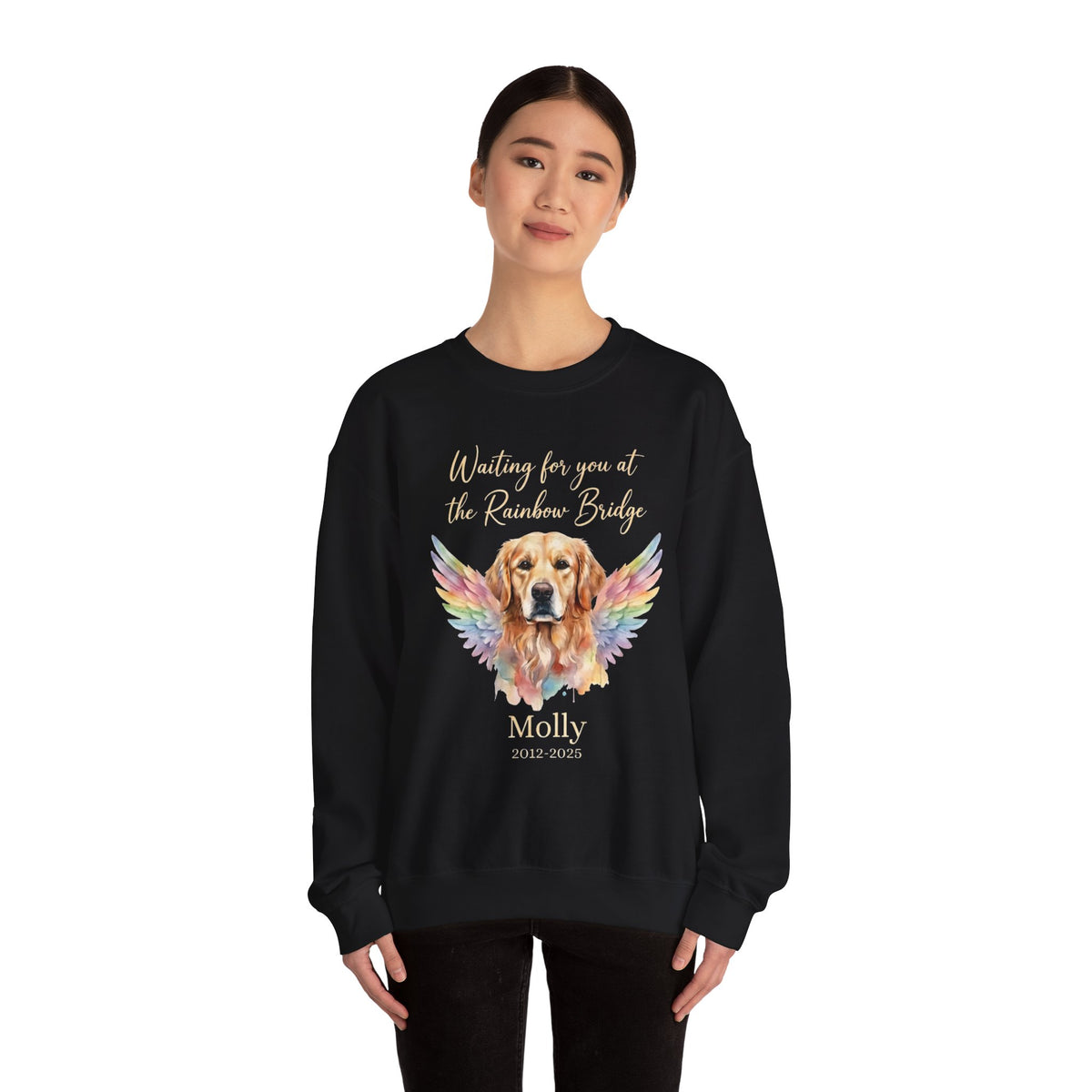 Rainbow Bridge Dog Memorial Sweatshirt – Personalized Portrait