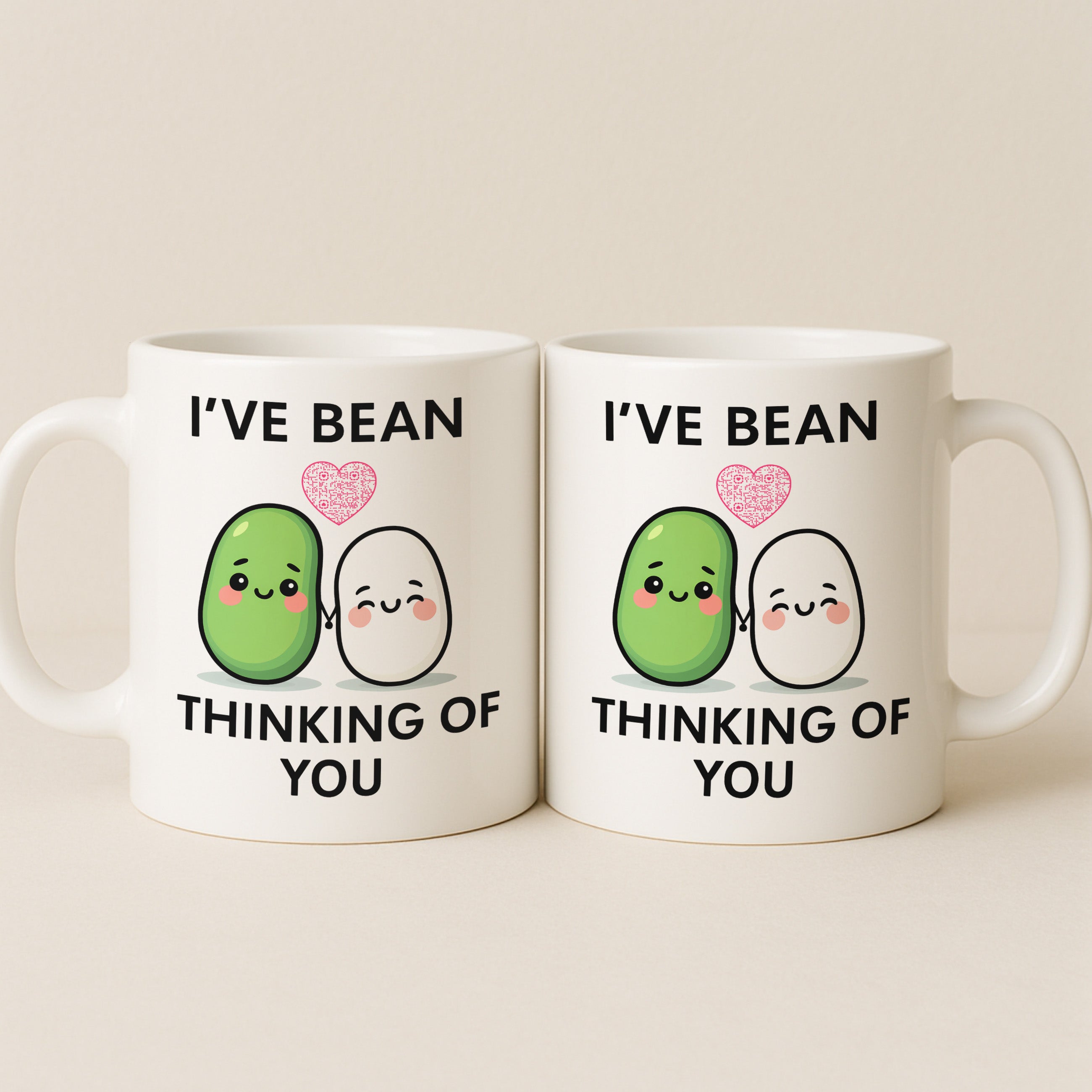 Couple Mug, Interactive QR Mug, I've Bean Thinking Of You