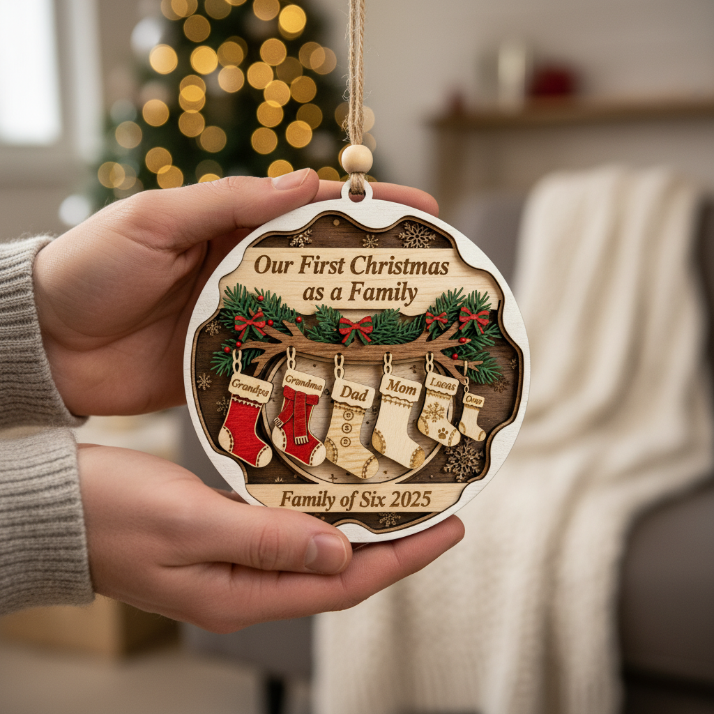 Personalized Multigenerational Family Christmas Ornament
