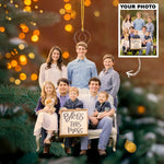 Custom Christmas Family Photo Acrylic Ornament for Multi-Generation Family
