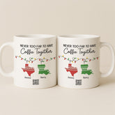QR Code Christmas Couple Mug, Personalized Names, Long Distance Gift