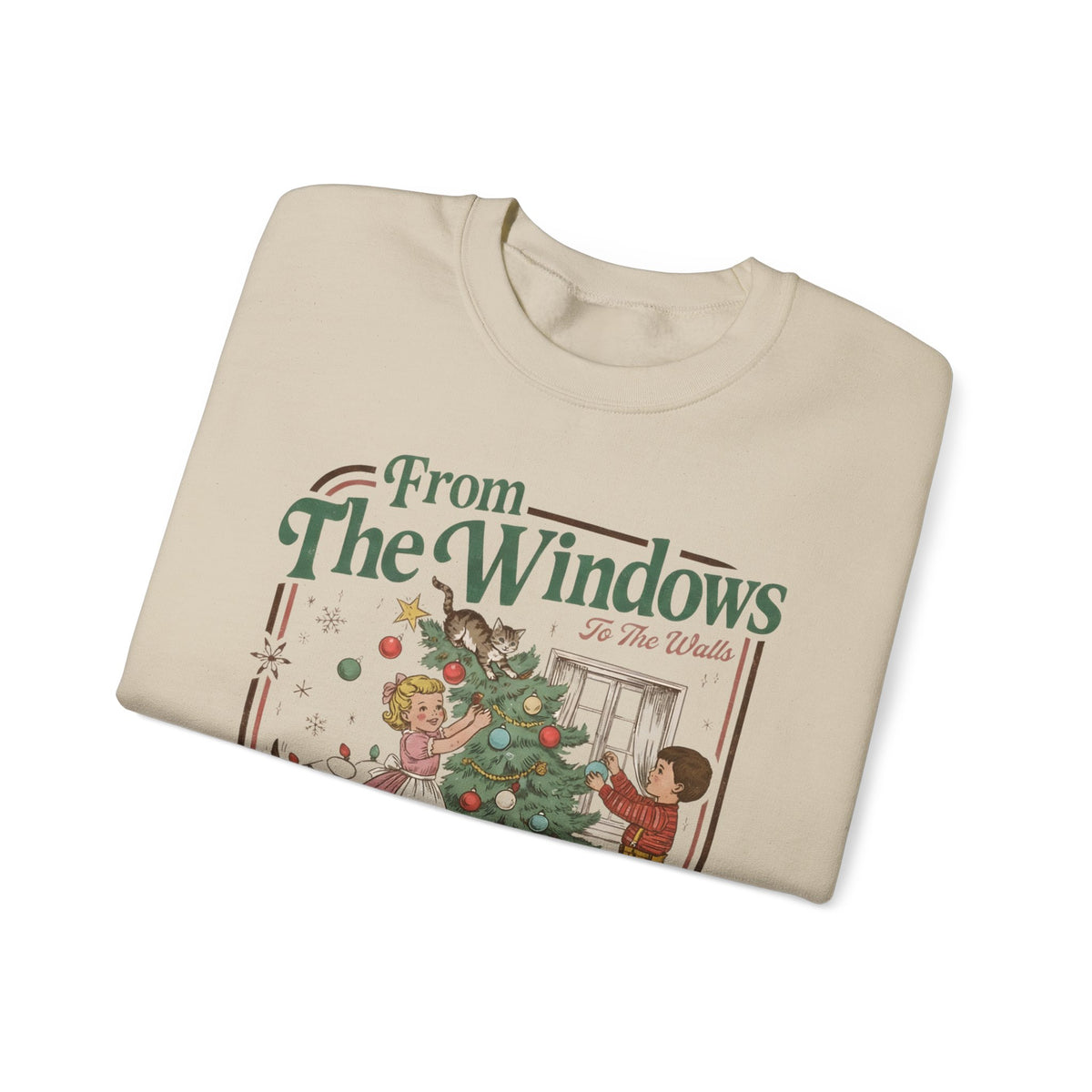 Vintage Christmas “Deck These Halls” Sweatshirt – From The Windows Holiday Crewneck
