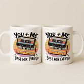 You & Me Best Mix Ever Mug – Retro Cassette Couple Interactive QR Mug