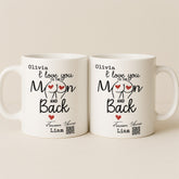 I Love You to the Moon and Back Couple Custom QR Mug