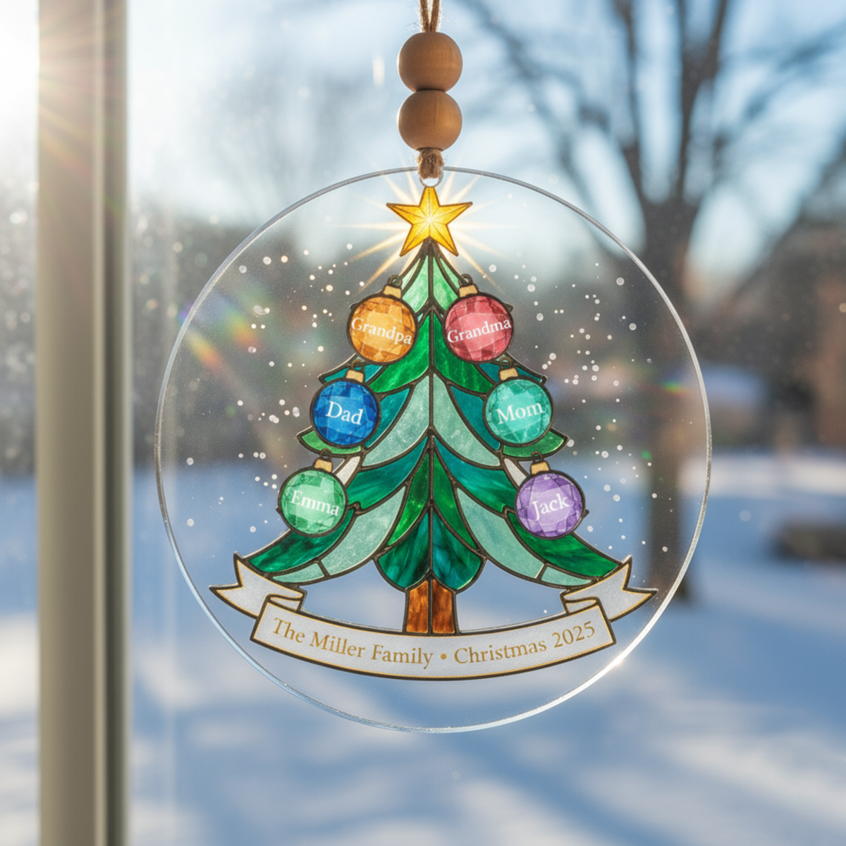 Family Tree Christmas Personalized Acrylic Ornament