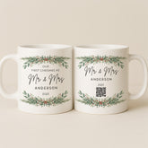 Customized Our First Christmas Married Interactive QR Mug