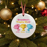 Trophy Shelf Personalized Ceramic Ornament for Grandma