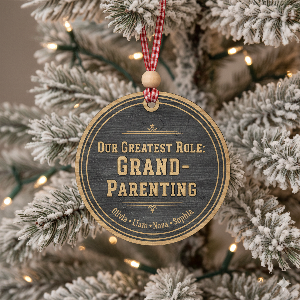 Grandparenting Role Personalized Wooden Ornament for Grandparents