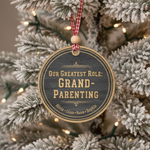 Grandparenting Role Personalized Wooden Ornament for Grandparents