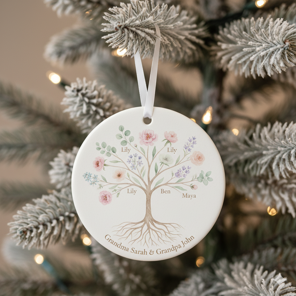 Family Tree Personalized Ceramic Ornament