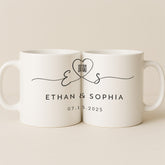 Personalized Names QR Code Couple Mug, Anniversary Gift