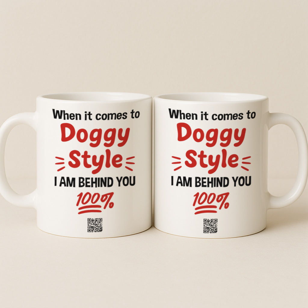 Doggy Style Funny Couple Interactive QR Mug