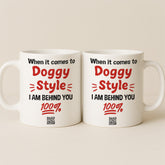 Doggy Style Funny Couple Interactive QR Mug