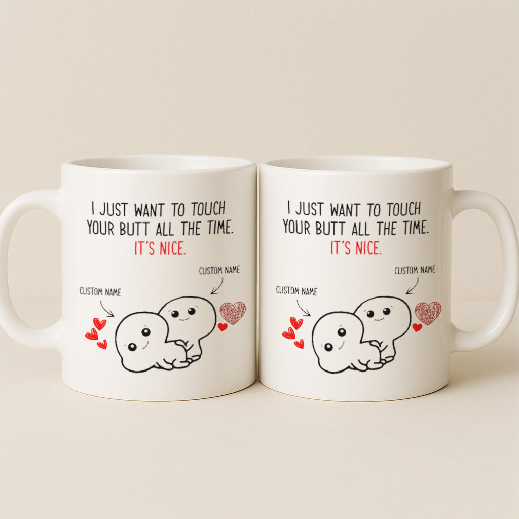 Interactive QR Custom Mug, I Just Want To Touch Your Butt... - Personalized Mug
