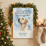 Paw Prints May Fade From The Snow Personalized Pet Memorial Canvas/ Poster