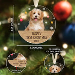 Personalized Photo Dog's First Christmas Ornament