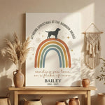 Boho Rainbow Bridge Dog Memorial Canvas,Personalized Modern Art