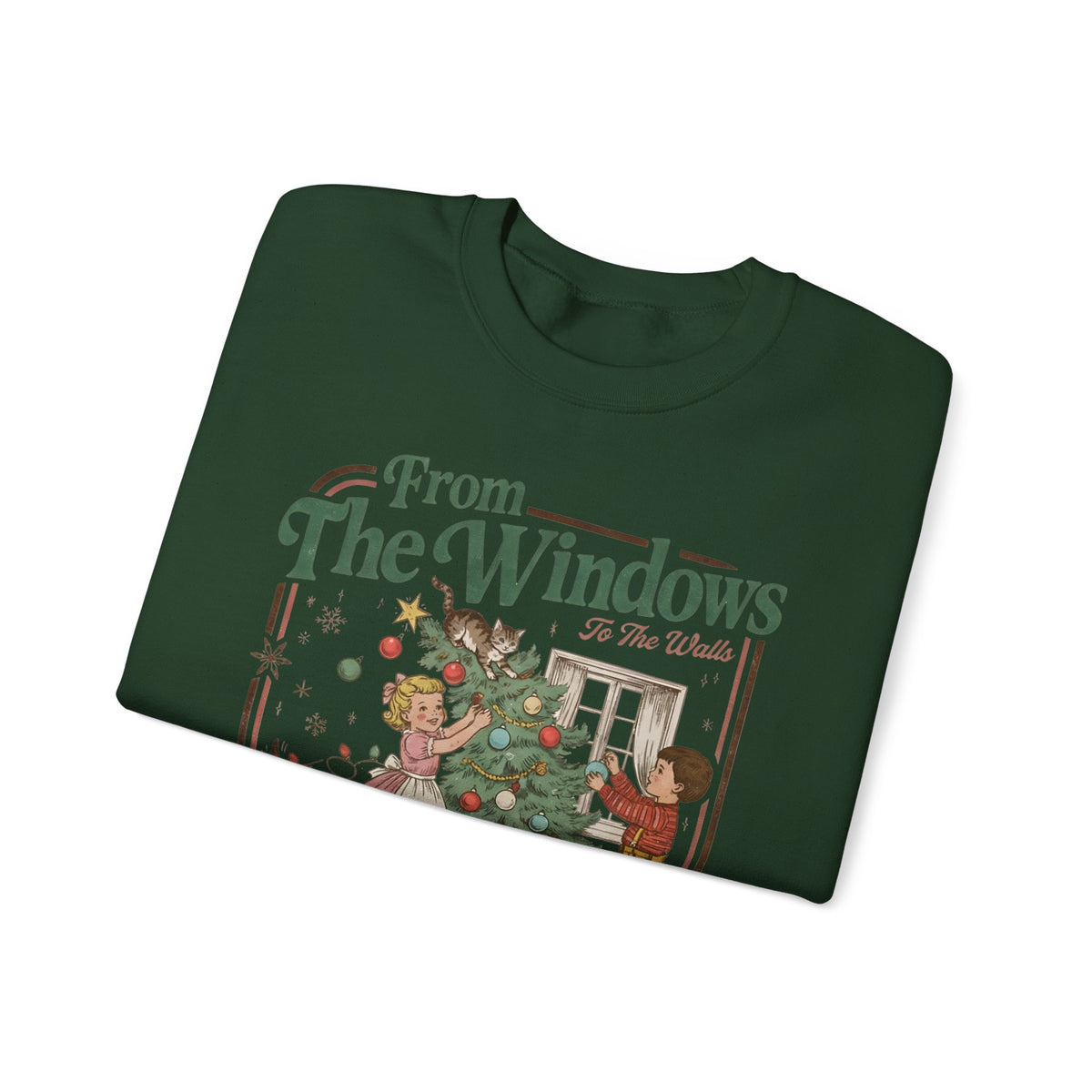 Vintage Christmas “Deck These Halls” Sweatshirt – From The Windows Holiday Crewneck