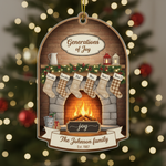 Family Fireplace Personalized Acrylic Ornament