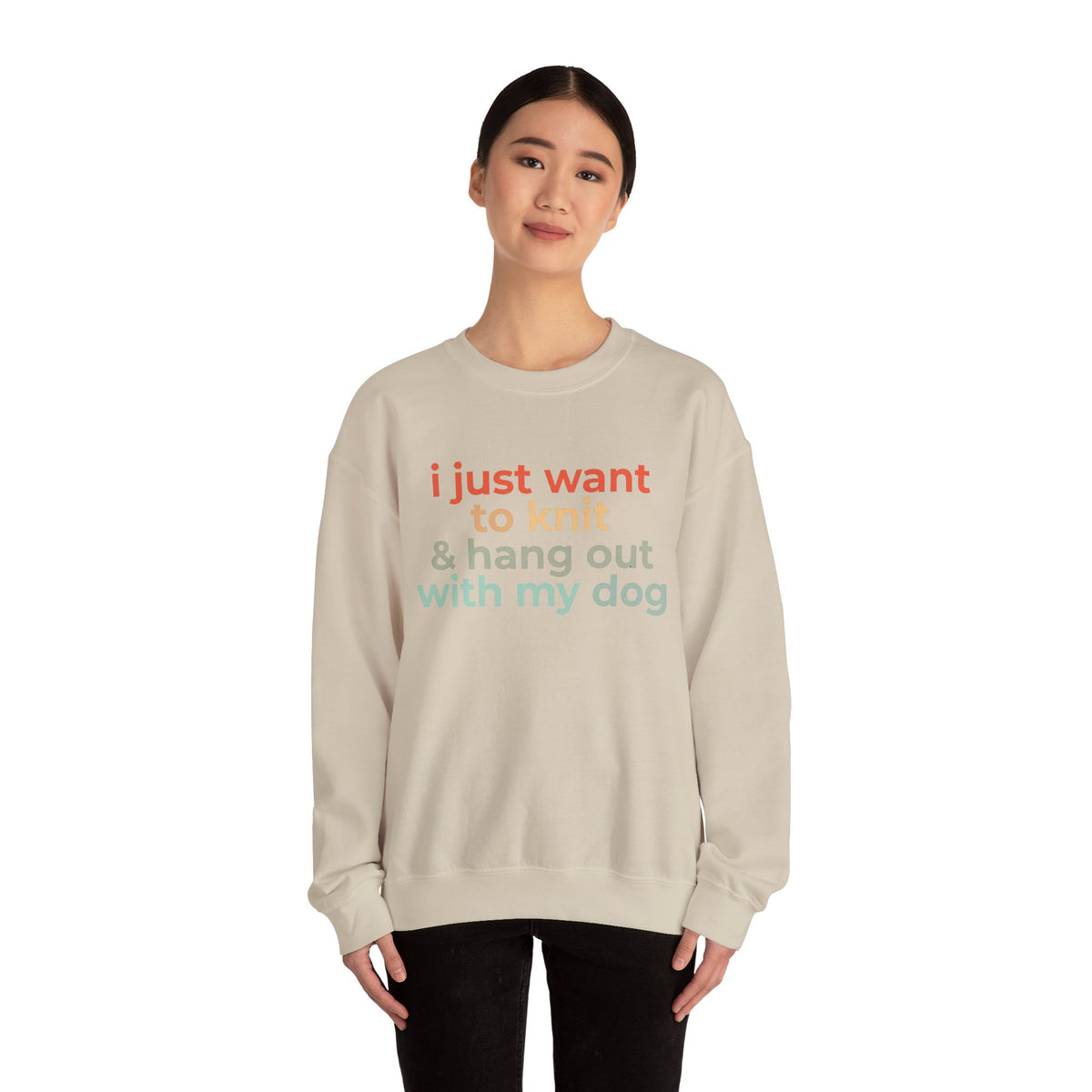 Knit & Dog Lover Sweatshirt – Cozy Gift for Knitters