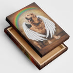 Rainbow Bridge Angel Dog Memorial Canvas - Personalized Photo & Wings Keepsake