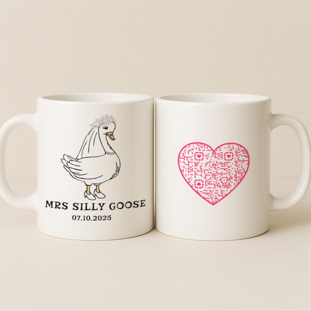 Mrs & Mr Silly Goose – Personalized Interactive QR Gift Mug