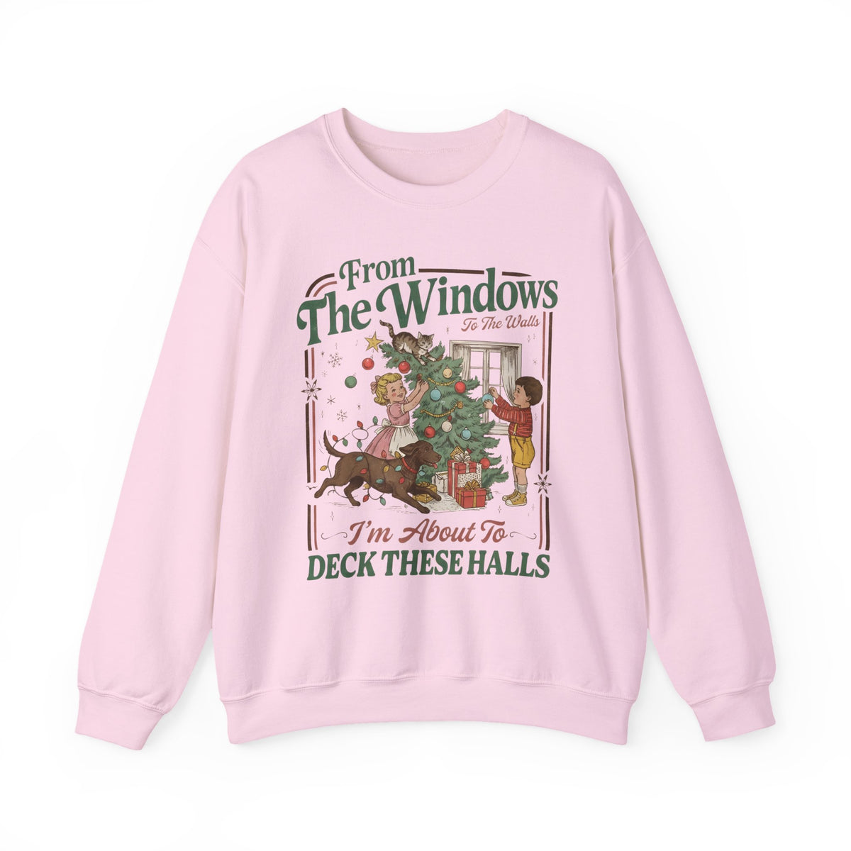 Vintage Christmas “Deck These Halls” Sweatshirt – From The Windows Holiday Crewneck