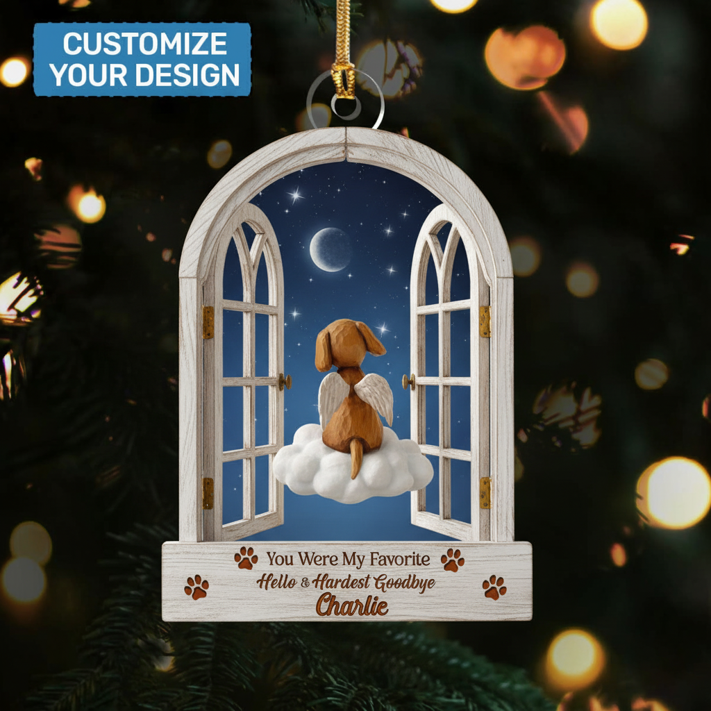 Memorial Angel Window Ornament for Pet Lovers – Custom Name Keepsake