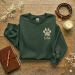 Personalized Dog Memorial Sweatshirt – Paw Print Name & Years
