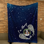 "I'm Always With You" Personalized Pet Memorial Blanket - Custom Angel Wings Photo