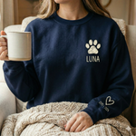 Personalized Dog Memorial Sweatshirt – Paw Print Name & Years