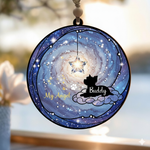 Galaxy Pet Memorial Suncatcher – Custom Name Dog Loss Ornament