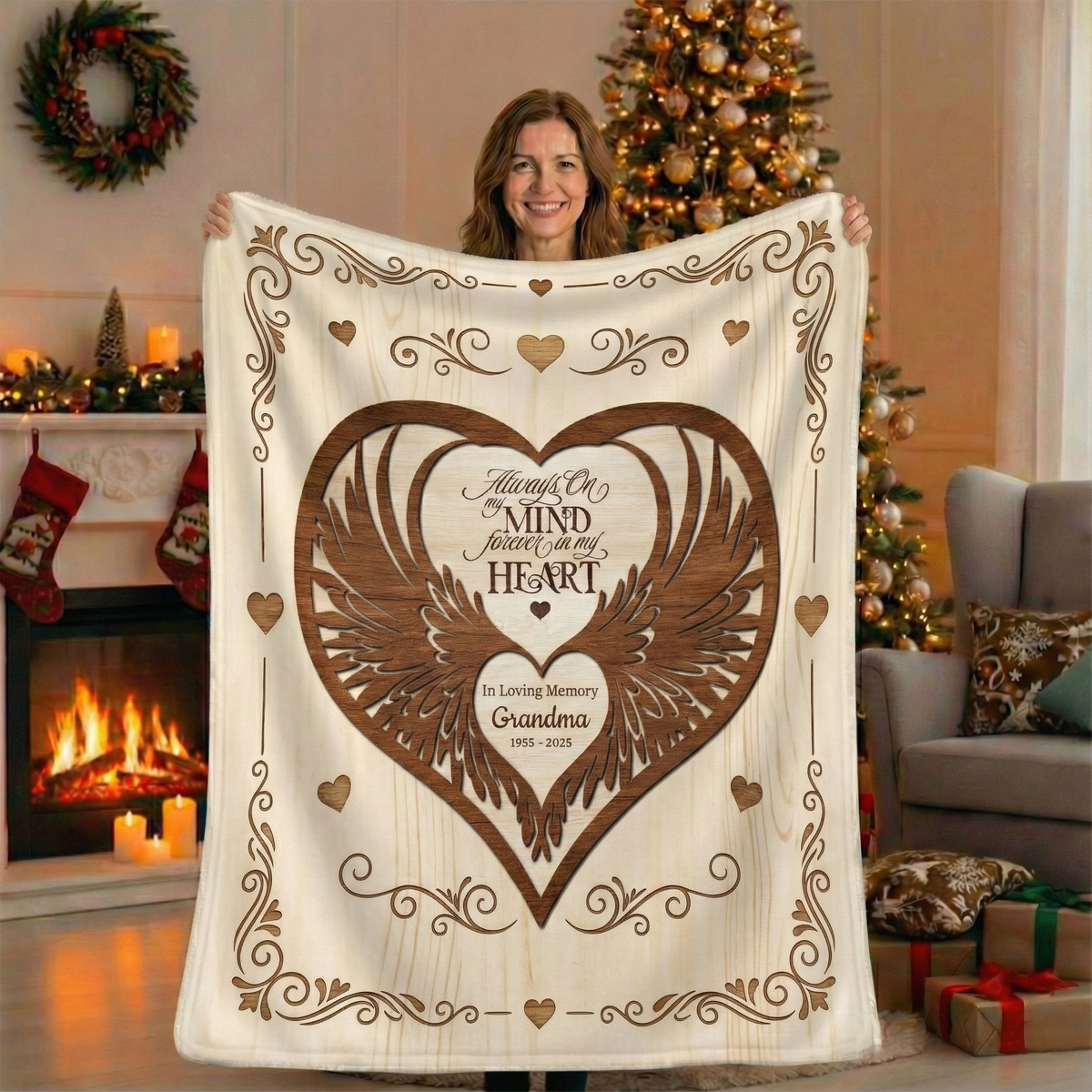 Grandma Memorial Personalized Blanket – Custom Sympathy Gift